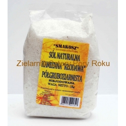 Sól kłodawska półgruboziarnista Soł kamienna niejodowana 1kg Smakosz